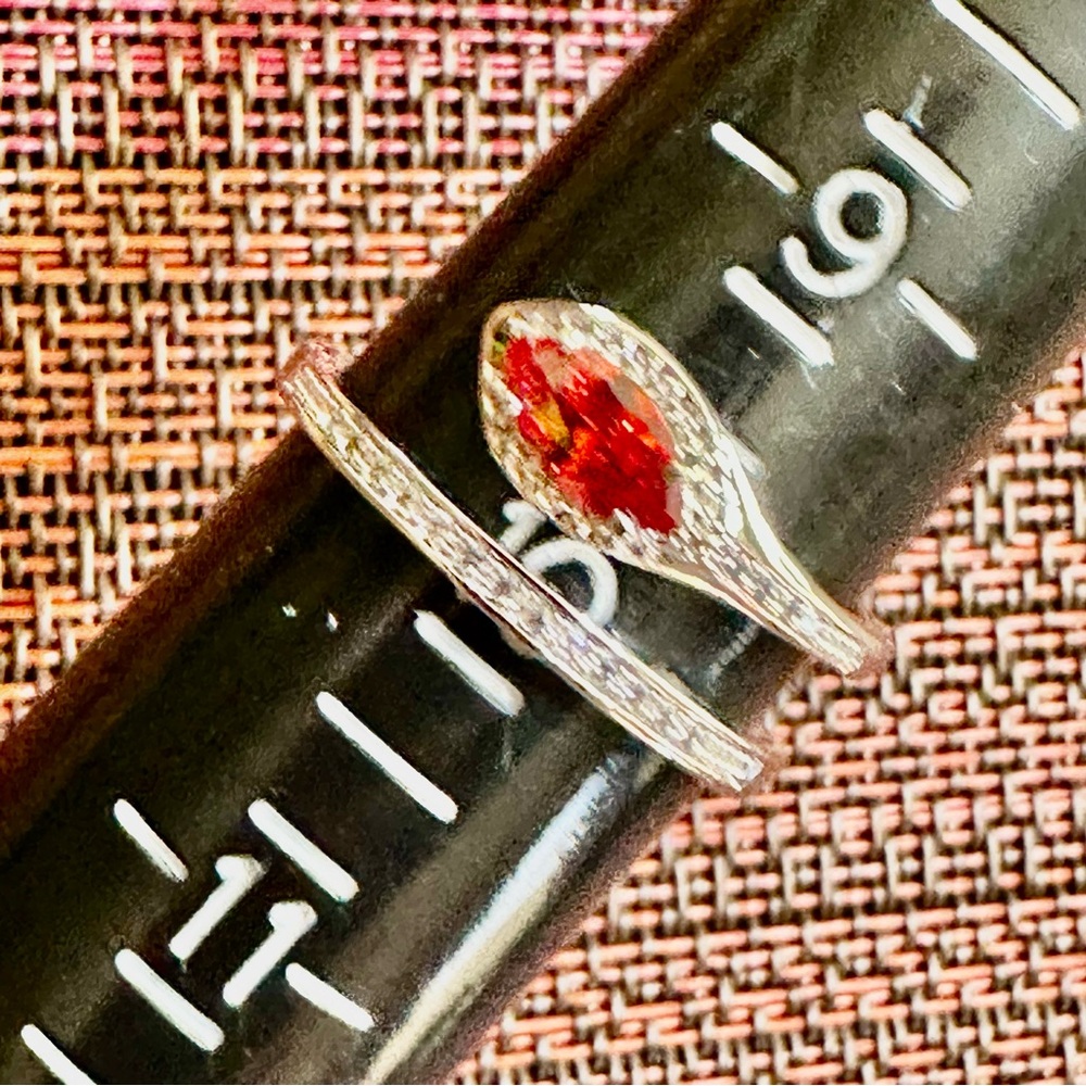 Fragrant Jewels Silver Ring with Fiery Red Gem